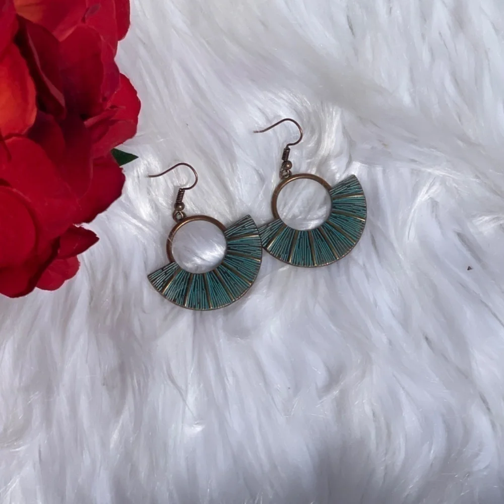 BOGO NewTurquoise Blue & Copper Hopp Dangle Bohemian Southwestern Earrings